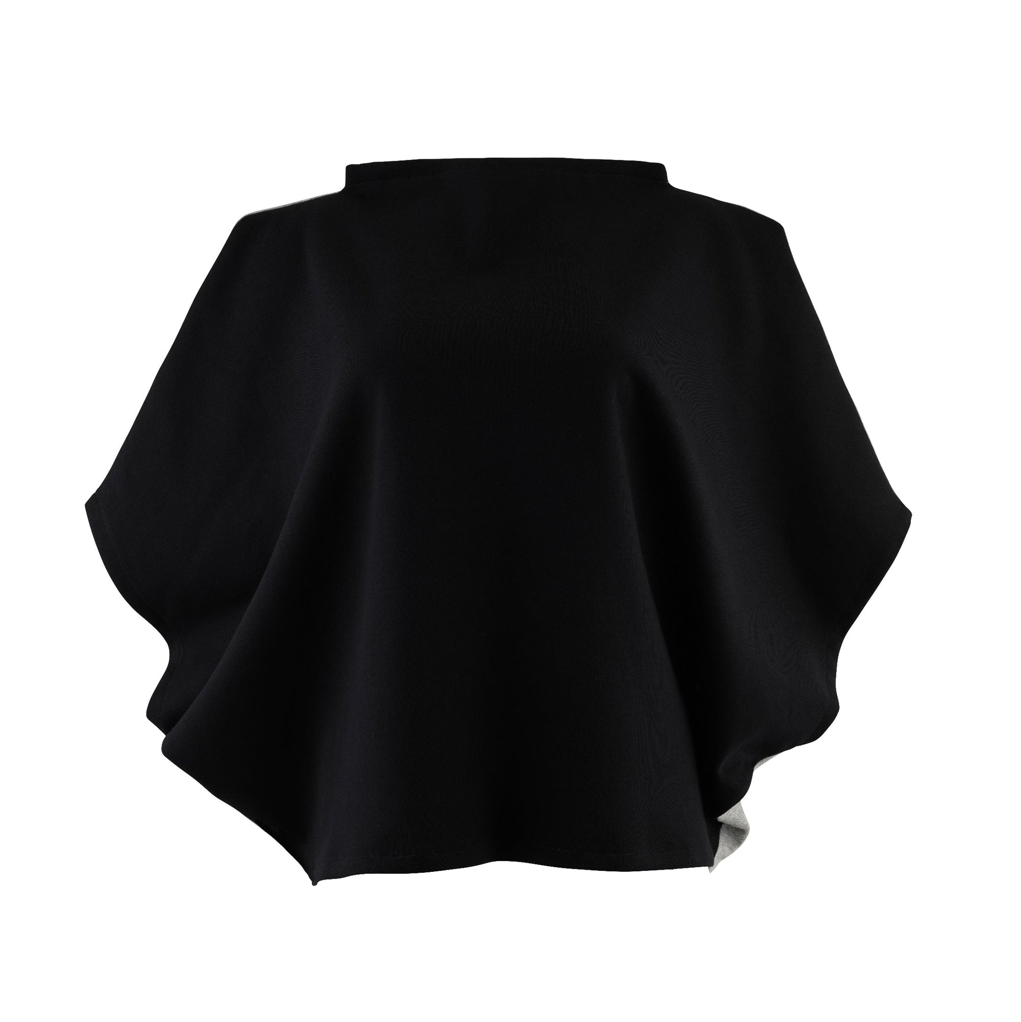 A black t-shirt in a hexagon shape, image