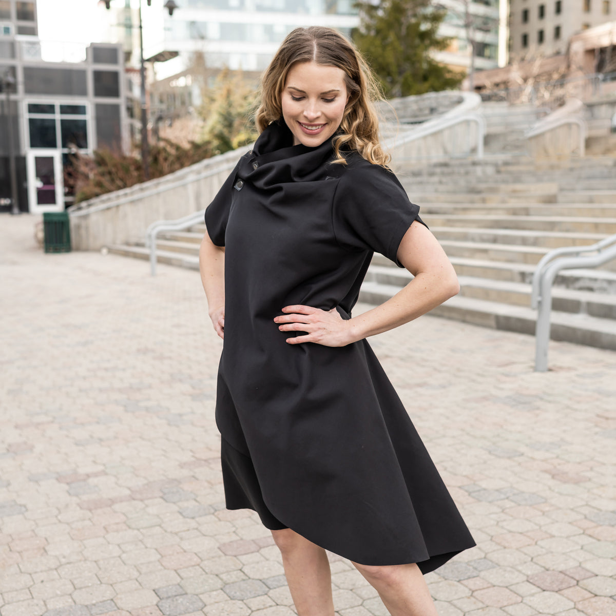 Zero Dress Knee Length Black