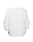 back of a white organic cotton loose fitted t-shirt by Malaika New York