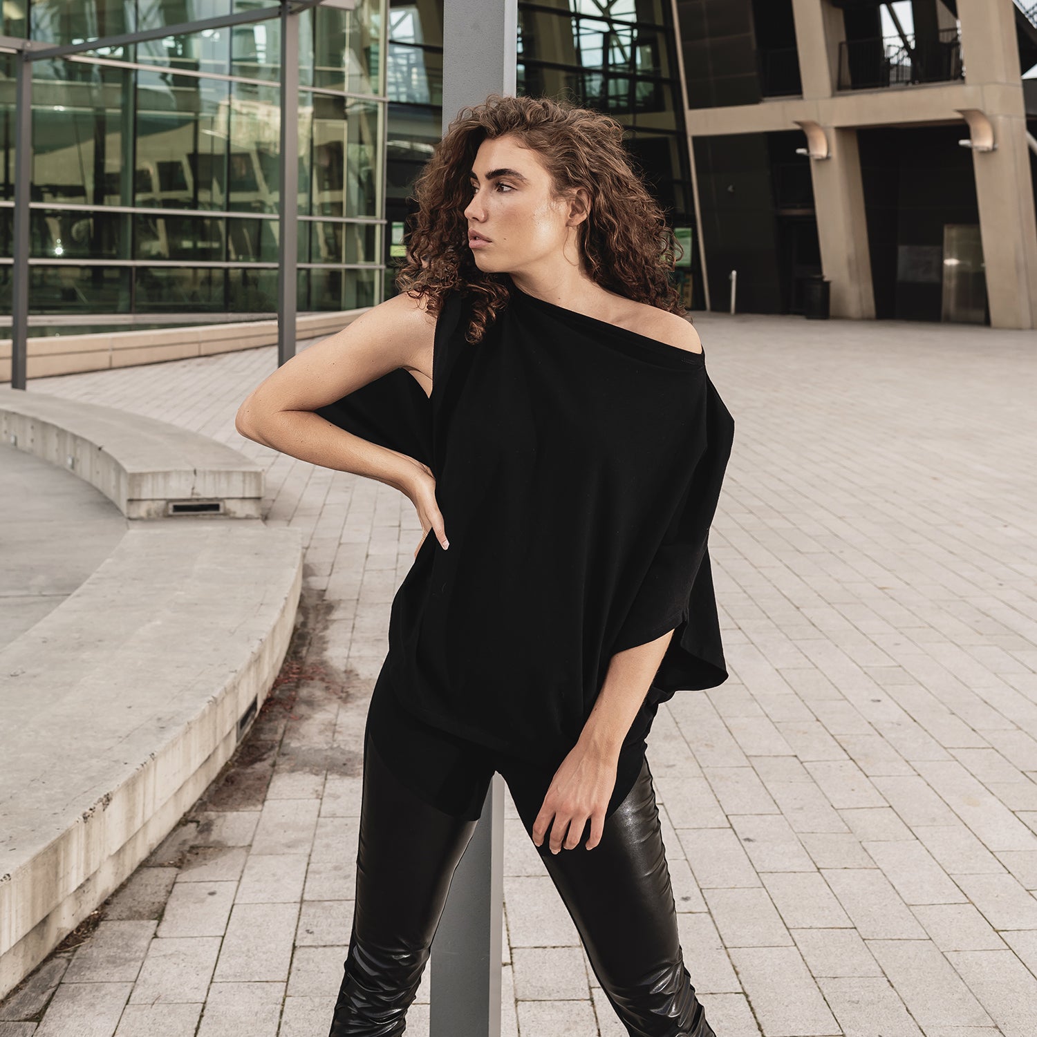 Boxy Black T-Shirt I Eco-Friendly Fashion I Malaika New York