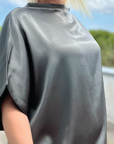 Satin Hexagon T-shirt Grey