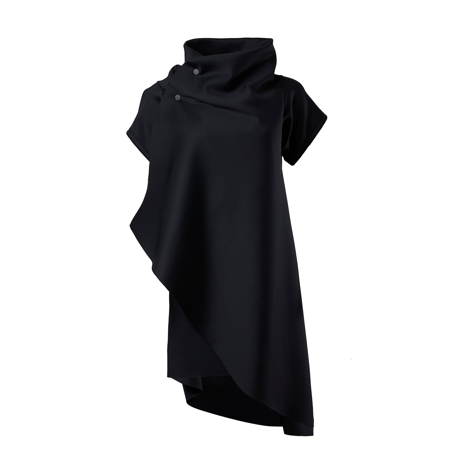 Black Cloak Design Knee Length Dress