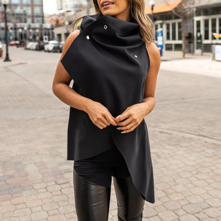 asymmetrical women's vest by Malaika New York