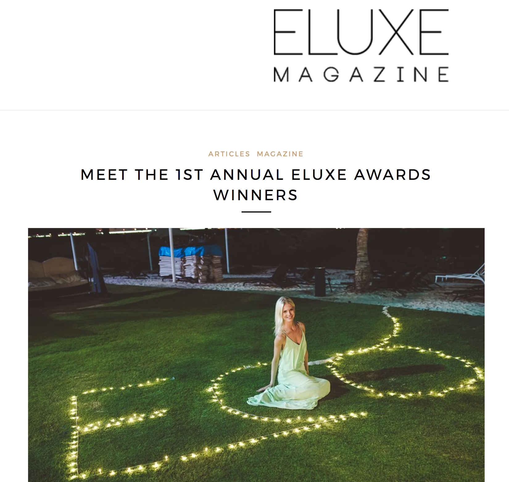 ELUXE MAGAZINE AWARD 2017
