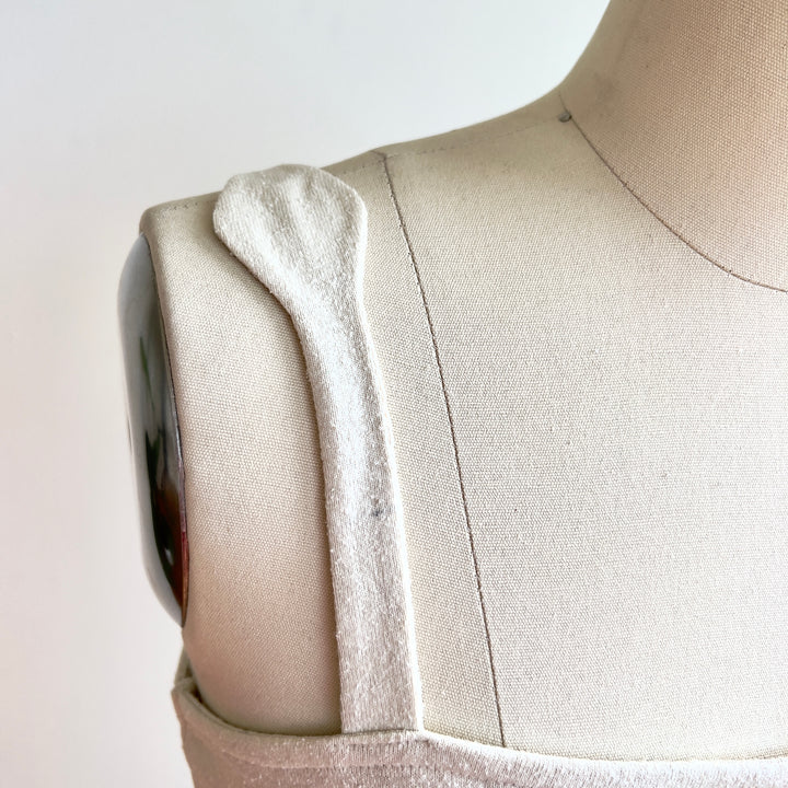 A white jersey silk tank top by Malaika New York
