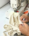 Factory working a raw jersey silk sleeveless top
