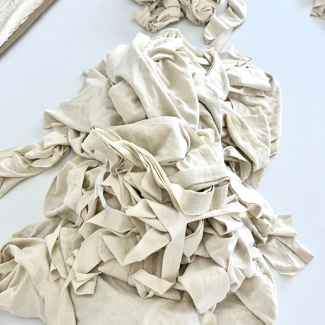 Cut off fabrics from jersey silk tops