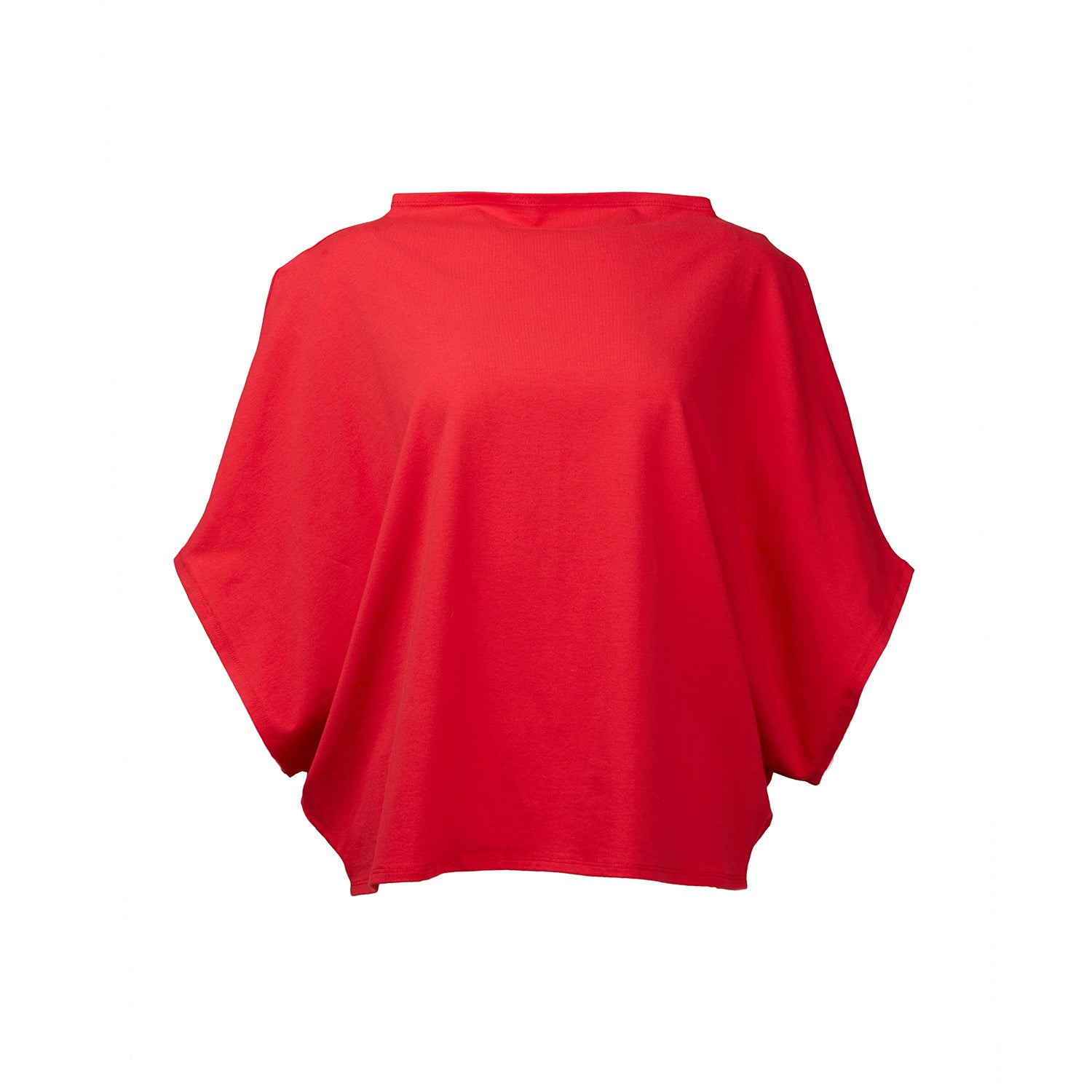 red loose fitted t-shirt in organic cotton by Malaika New York
