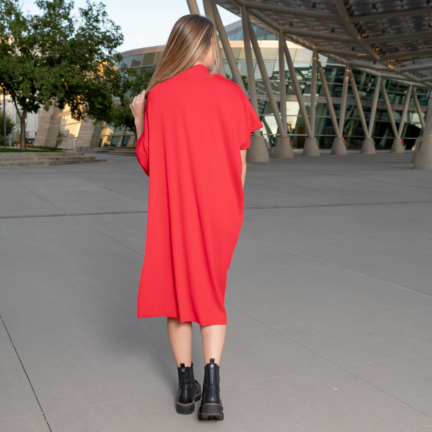 Pleated Dress Red