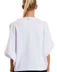 back of an organic cotton loose fitted t-shirt by Malaika New York