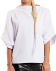 white organic cotton t-shirt loose fit by Malaika New York