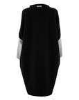Color block long sleeve midi dress in black with grey sleeves by Malaika New York