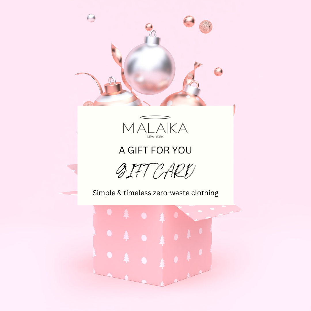 A sustainable women's clothing giftcard by Malaika New York