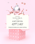 A sustainable women's clothing giftcard by Malaika New York