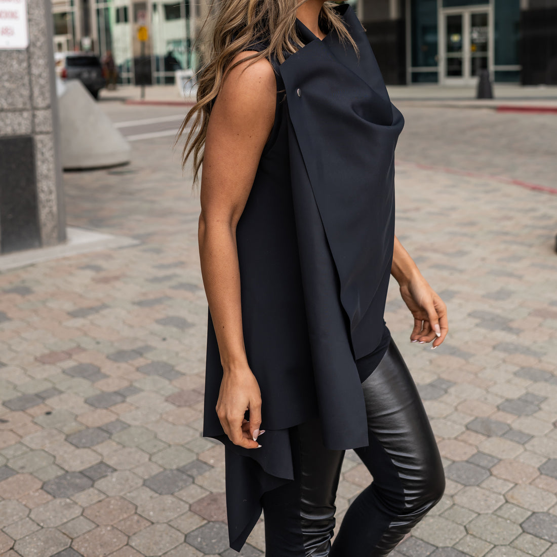 Asymmetrical Black Timeless Vest | Malaika New York