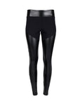 A pair of black vegan leather leggings by Malaika New York