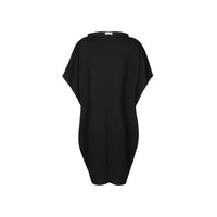 A black midi loose-fitted dress in organic cotton by Malaika New York