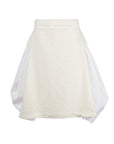A white faux vegan fur skirt in a beautiful combination of organic cotton and vegan fur by Malaika New York