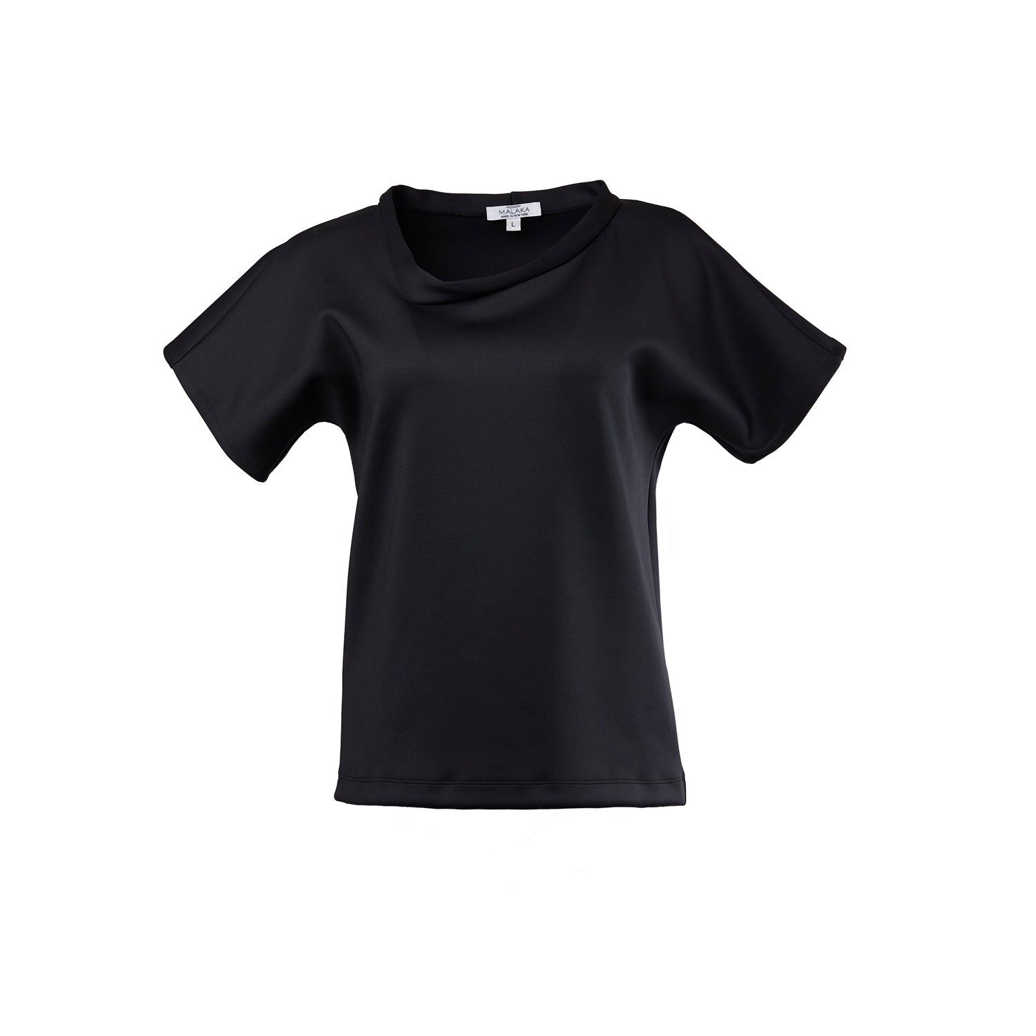 Luxury black t-shirt with a fun collar by Malaika New York